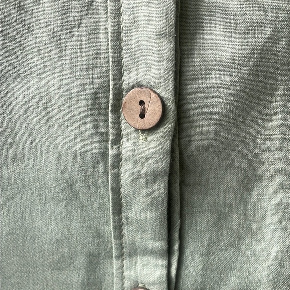 NWT ZARA Sage Green Short Sleeve Linen Blend Shirt Size XS - Picture 6 of 8